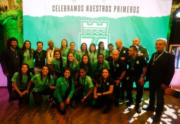 Con los planteles masculino y femenino, los ídolos del equipo y todos los trofeos, Atlético Nacional celebró un nuevo cumpleaños.