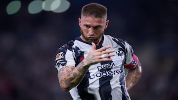 Sergio Ramos celebrates his goal 1-1 of Monterrey during the 13th round match between Monterrey and Pumas UNAM as part of the Liga BBVA MX, Torneo Apertura 2025 at BBVA Bancomer Stadium, on October 18, 2025 in Monterrey, Nuevo Leon, Mexico.