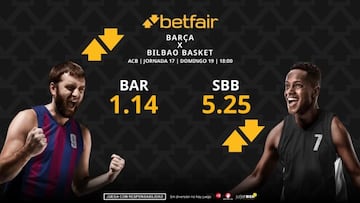 Barça vs. Surne Bilbao Basket: horario, dónde ver, pronósticos, estadísticas y clasificación