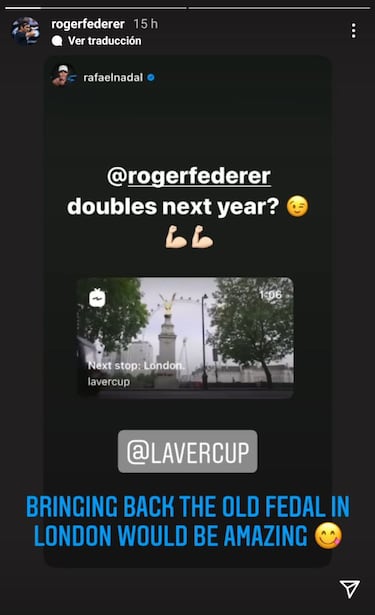 Nadal le propone a Federer jugar en dobles de nuevo