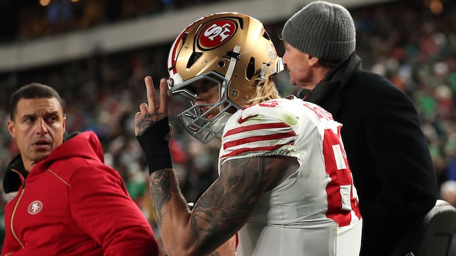 What injury did George Kittle suffer in 49ers vs. Eagles wild-card game