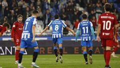 Villares celebra su gol a Osasuna Promesas.