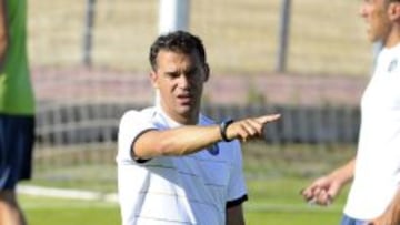 Luis García, en un entrenamiento del Getafe.