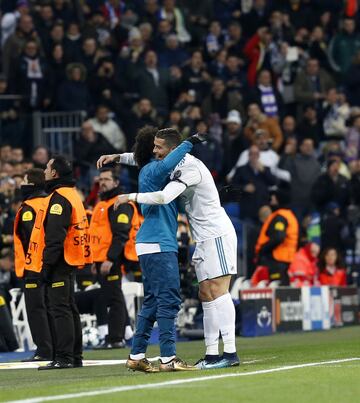 2-0. Cristiano Ronaldo celebró el segundo gol con Marcelo.