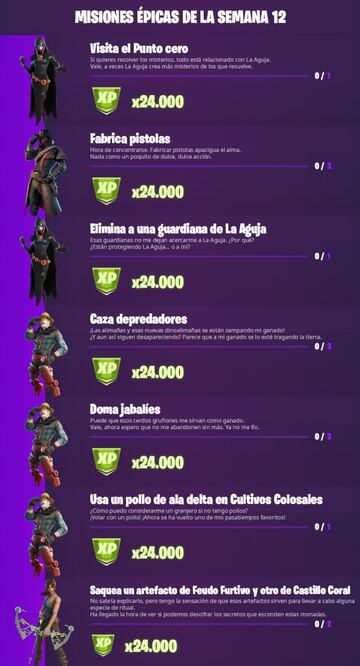 Misiones &eacute;picas de la Semana 12 de la Temporada 6 de Fortnite