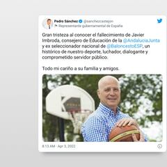 El mundo del deporte y la política se despiden de Javier Imbroda