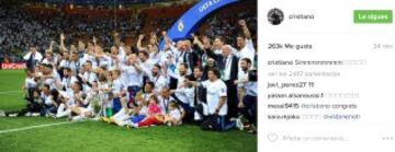 La celebración de los jugadores del Real Madrid en las redes sociales