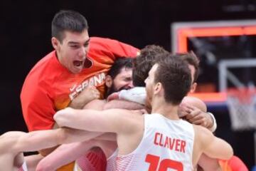 España celebró el pase a la final del europeo.