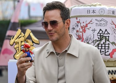 Chris Pratt durante el Gran Premio de Japón de la Fórmula 1.