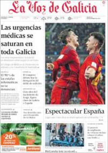 La Roja protagonista de las portadas de la prensa española