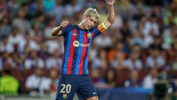 20 Sergi Roberto of FC Barcelona during the UEFA Champions League match of Group C between FC Barcelona v FC Viktoria Plezen at Spotify Camp Nou Stadium in Barcelona, Spain, on September 7th, 2022. (Photo by Xavi Bonilla/DeFodi Images via Getty Images)