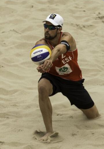 Adrian Gavira en el partido Brasil-España.