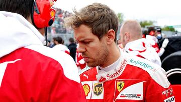 Sebastian Vettel en la parrilla del GP de Canadá.