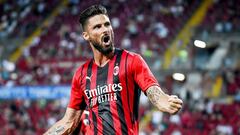 Olivier Giroud celebra un gol con el AC Milan en la Serie A 21/22