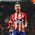 Saúl celebra su gol