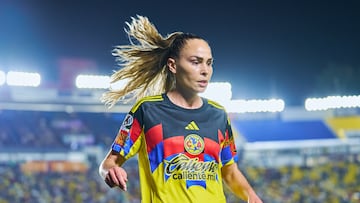 Irene Guerrero of America during the 9th round match between America and Monterrey as part of the Liga BBVA MX Femenil, Torneo Clausura 2026 at Ciudad de los Deportes Stadium, on February 15, 2026 in Mexico City, Mexico.