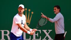 El serbio Novak Djokovic con su nuevo entrenador Nenad Zimonjic.