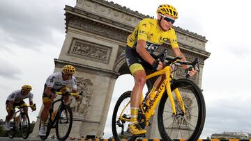 Chris Froome durante la &uacute;ltima etapa del Tour de Francia 2017 en Par&iacute;s.