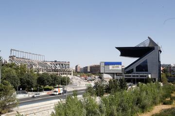 Aspecto de la demolición del Estadio Vicente Calderón a 1 de agosto de 2019.