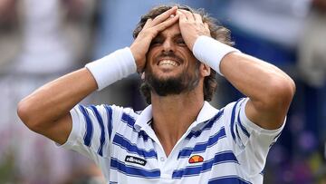 Feliciano L&oacute;pez celebra su victoria en Queen&#039;s tras derrotar a Marin Cilic.