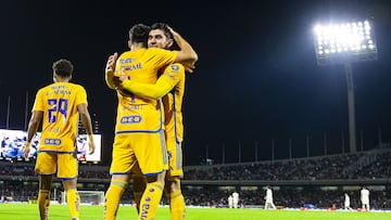 Jesus Angulo celebrate shri goal 0-1 of Tigres during the Semifinals first leg match between Pumas UNAM and Tigres UANL as part of Torneo Apertura 2023 Liga BBVA MX, at Olimpico Universitario Stadium, December 07, 2023, in Mexico City.