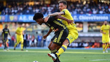 Juan Guillermo Cuadrado en el partido ante Chievo Verona