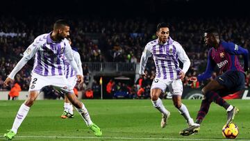 16/02/19 PARTIDO SEGUNDA DIVISION
BARCELONA - REAL VALLADOLID
Joaquin Fernandez (2) Valladolid CF
Anuar Mohamed (23) Valladolid CF
Ousmane Dembele (11) FC Barcelona