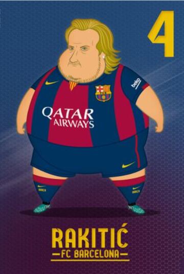 Los jugadores del Barcelona al más puro estilo de Botero