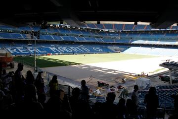 Vista del Santiago Bernabéu por dentro.