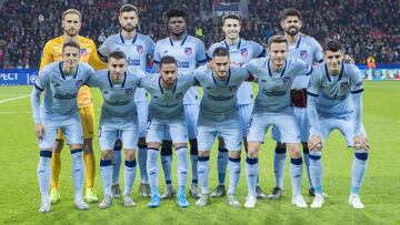 Once del Atlético contra el Bayer Leverkusen.