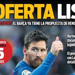 Sport: oferta hasta 2022 para renovar a Leo Messi