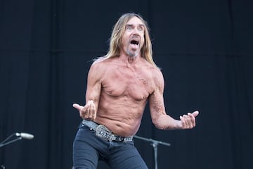 El que fuera cantante y líder de The Stooges, una banda pionera en el desarrollo del punk. Adaptó su nombre de su primer grupo The Iguanas, de ahí Iggy, y sobre Pop hay varias teorías, la más aceptada es que se lo puso en homenaje a un amigo apellidado Popp.