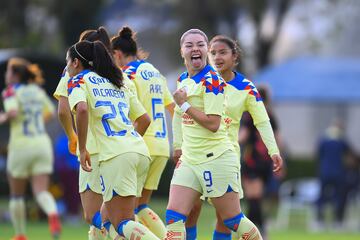 during the 3rd round match between America and Tijuana as part of the Torneo Clausura 2024 Liga MX Femenil at Cancha Centenario Stadium on January 18, 2024 in Mexico City, Mexico.