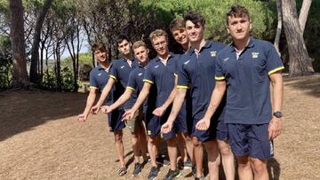 El equipo masculino de aguas abiertas, en Italia.