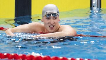 Gabriel Castaño durante una competencia de natación