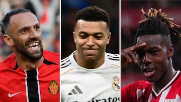 Muriqi, Mbappé y Nico Williams. (Diario AS, Getty y Reuters)