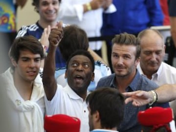 Kaká, Pelé y David Beckham.