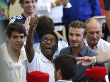 Kaká, Pelé y David Beckham.