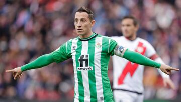 MADRID, SPAIN - JANUARY 8: Andres Guardado of Real Betis  during the La Liga Santander  match between Rayo Vallecano v Real Betis Sevilla at the Campo de Futbol de Vallecas on January 8, 2023 in Madrid Spain (Photo by David S. Bustamante/Soccrates/Getty Images)