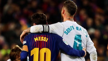 Sergio Ramos (right) and Leo Messi jointly hold the record for most Clásico appearances with 45.