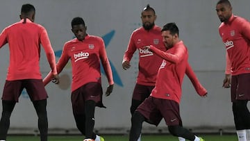 Así fue la práctica del Barça y Vidal antes de la Champions