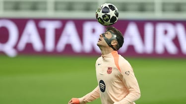 Lewandowski, en el entrenamiento de este martes