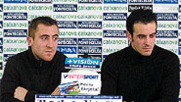 <B>RUEDA DE PRENSA CONJUNTA</B>. Marcos y Jonathan hablaron ayer sobre sus sensaciones de cara a su convocatoria ante el Valencia.