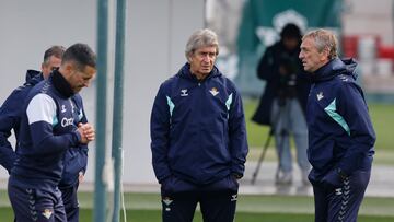 Pellegrini, en un entrenamiento.