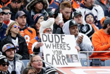 Un fan de los Broncos (con bastante mala leche, todo hay que decirlo) haciéndole un homenaje al gran clásico del cine "Colega, ¿dónde está mi coche?".