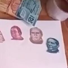 Niña se vuelve viral tras recortar billetes de México para ilustrar su tarea