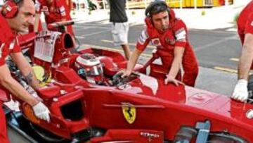 <b>CONSUELO MENOR. </b>Raikkonen, a pesar de no acabar, logró un punto por descalificación de Barrichello.