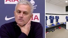 Mourinho y el "vestuario-pocilga" que le toca visitar: hace un llamamiento a los sanitarios