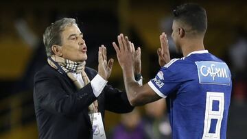 Pinto y Carrillo durante un partido de Liga &Aacute;guila