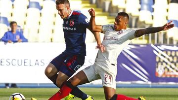 Futbol, Universidad de Chile vs Universitario de Peru
Partido amistoso
El jugador de Universidad de Chile Angelo Henriquez disputa el balon durante el partido amistoso disputado en el Estadio Ester Roa, Concepcion, Chile
23/01/2019
Alejandro Zoñez/ Photosport
Football, Universidad de Chile vs Universitario de Peru
Friendly match
Universidad de Chile's player Angelo Henriquez battles for the ball during the friendly football match held at the Ester Roa stadium in Concepcion, Chile.
23/01/2019
Alejandro Zoñez/ Photosport